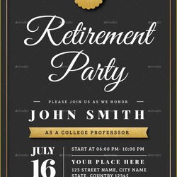 Superlative Printable Announcement Templates Retirement Party Template Free Of Gold Throughout Flyer