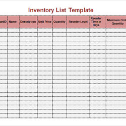 Inventory List Templates Free Printable Docs Formats Template Restaurant Food Sheet Blank Excel Forms Word