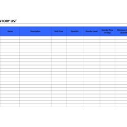 Perfect Inventory List Printable Sheets Template Log Checklist Word Reference