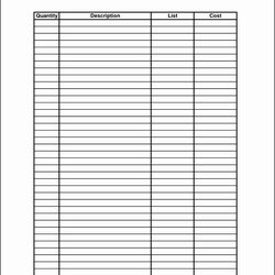Great Insurance Inventory List Template Free Templates Best Of Blank