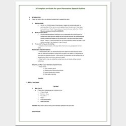 Very Good Persuasive Speech Outline Template Examples Samples Formats Example