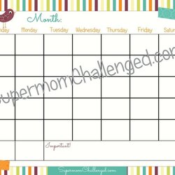 Outstanding Free Monthly Calendar Printable Organization