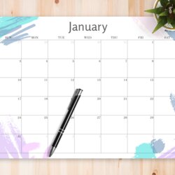 Wonderful Download Printable Simple Colored Monthly Calendar Calendars Template
