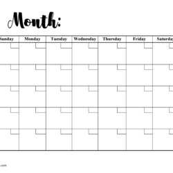 Capital Free Printable Undated Monthly Calendar Inspiration Design Blank