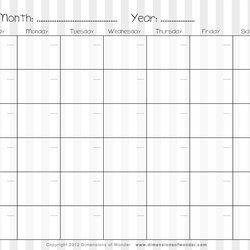 Terrific Free Printable Monthly Calendar By Dimensions Of Wonder Calendars Print Template Blank Simple Sample
