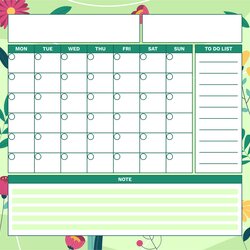 Fantastic Index Of Free Printable Monthly Calendar Template