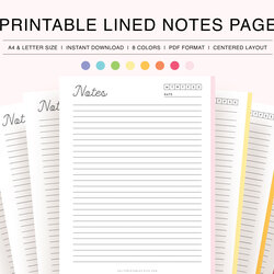 Eminent Printable Lined Notes Page
