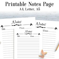 Notes Page Printable The Digital Download Shop