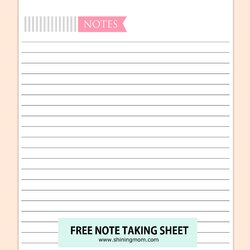 Peerless Happy Freebie Monday Note Taking Sheets Printable Notes Paper Templates Template Planner Reminder
