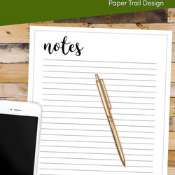 Magnificent Free Printable Notes Template Paper Trail Design Long
