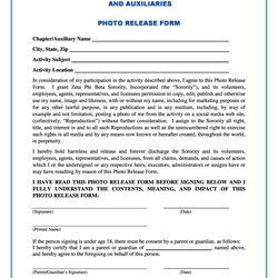 Tremendous Free Photo Release Form Templates Word Simple Kb