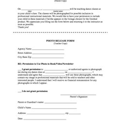 Free Photo Release Form Templates Word