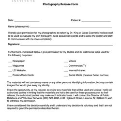 Eminent Standard Photo Release Forms Free Form