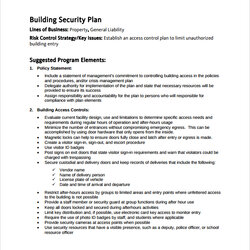 High Quality Free Sample Security Plan Templates In Ms Word Google Docs Template Building Example Examples