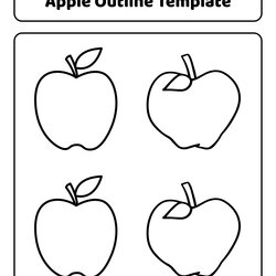 Fine Best Apple Template Printable For Free At Outline