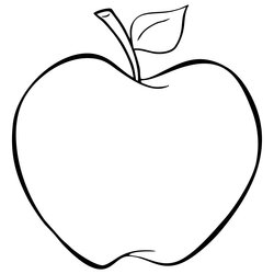 Marvelous Best Apple Template Printable For Free At Outline Fruit Coloring Small Pages Via