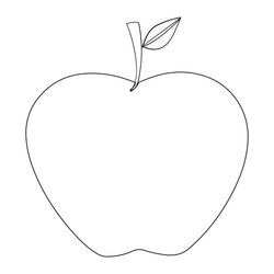 Outstanding Best Apple Template Printable For Free At Outline Fruit Small Coloring Pages Via