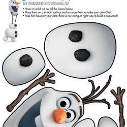 Wonderful Olaf Printable From Disney Frozen Template For Crafts