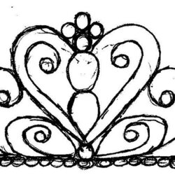 Matchless Simple Tiara Drawing At Free Download Crown Template Drawings Tattoo Princess Templates Easy Tiaras
