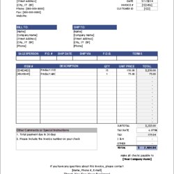 Sales Invoice Template For Excel Tax Sheets Google